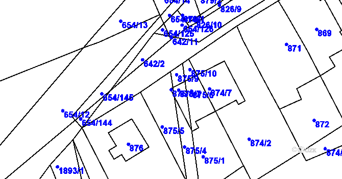 Parcela st. 875/8 v KÚ Morkovice, Katastrální mapa