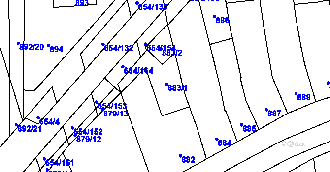 Parcela st. 883 v KÚ Morkovice, Katastrální mapa