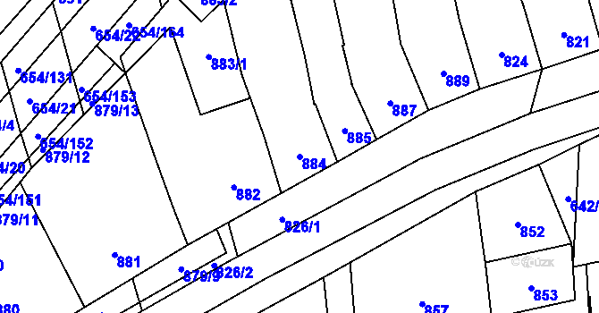 Parcela st. 884 v KÚ Morkovice, Katastrální mapa