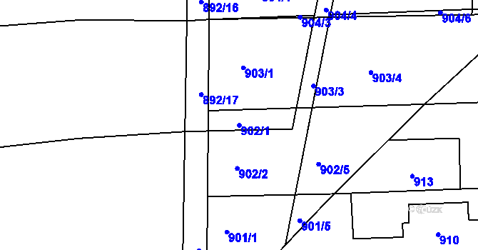 Parcela st. 902/1 v KÚ Morkovice, Katastrální mapa