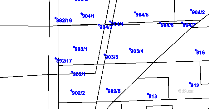 Parcela st. 903/3 v KÚ Morkovice, Katastrální mapa