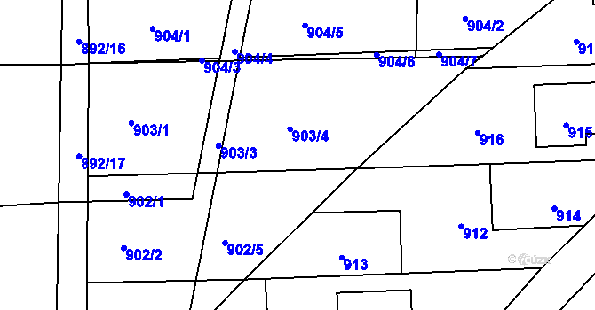 Parcela st. 903/5 v KÚ Morkovice, Katastrální mapa