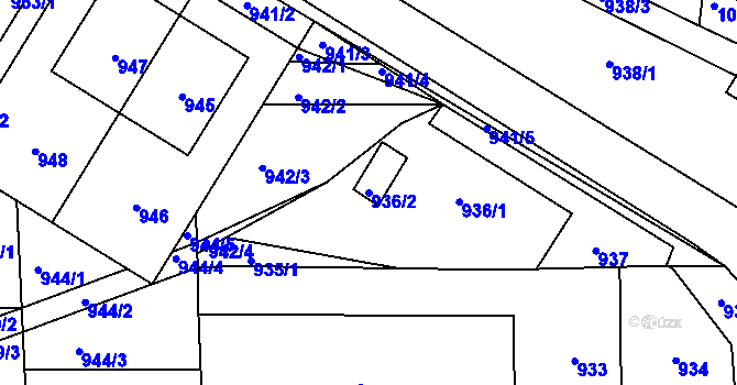 Parcela st. 936/2 v KÚ Morkovice, Katastrální mapa