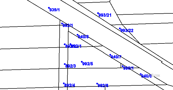 Parcela st. 992/16 v KÚ Morkovice, Katastrální mapa