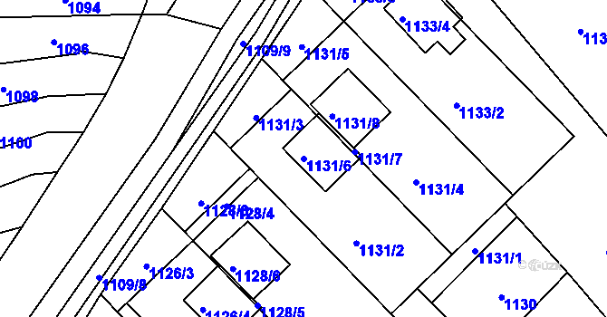 Parcela st. 1131/6 v KÚ Morkovice, Katastrální mapa