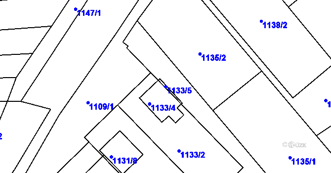 Parcela st. 1133/5 v KÚ Morkovice, Katastrální mapa