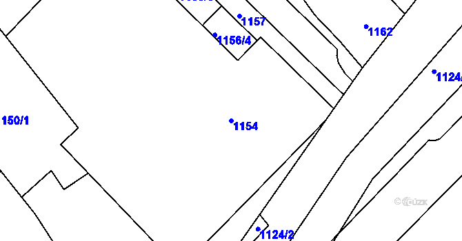 Parcela st. 1154 v KÚ Morkovice, Katastrální mapa