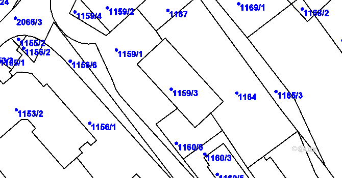 Parcela st. 1159/3 v KÚ Morkovice, Katastrální mapa