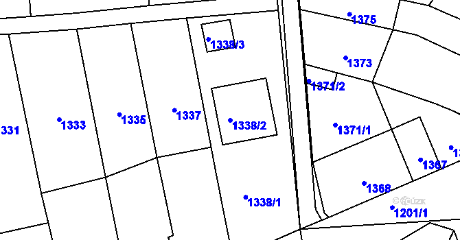 Parcela st. 1338/2 v KÚ Morkovice, Katastrální mapa