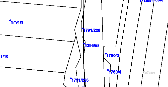 Parcela st. 1395/58 v KÚ Morkovice, Katastrální mapa