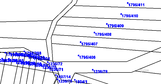 Parcela st. 1795/407 v KÚ Morkovice, Katastrální mapa