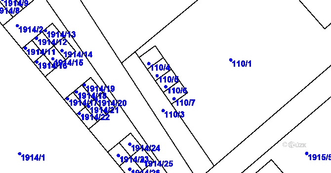 Parcela st. 110/6 v KÚ Morkovice, Katastrální mapa