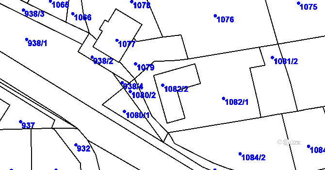 Parcela st. 1082/2 v KÚ Morkovice, Katastrální mapa