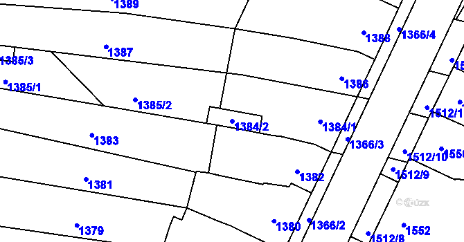 Parcela st. 1384/2 v KÚ Morkovice, Katastrální mapa