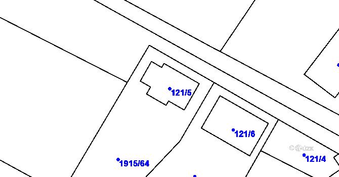 Parcela st. 121/5 v KÚ Morkovice, Katastrální mapa