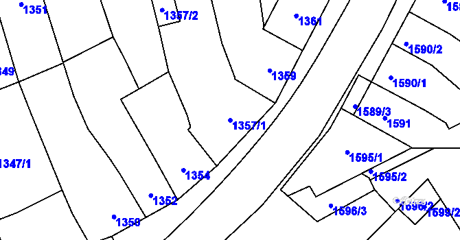 Parcela st. 1357/1 v KÚ Morkovice, Katastrální mapa