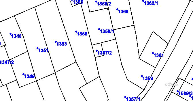 Parcela st. 1357/2 v KÚ Morkovice, Katastrální mapa