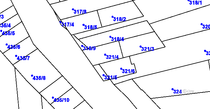 Parcela st. 321/4 v KÚ Slížany, Katastrální mapa