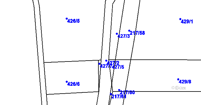 Parcela st. 427/6 v KÚ Slížany, Katastrální mapa