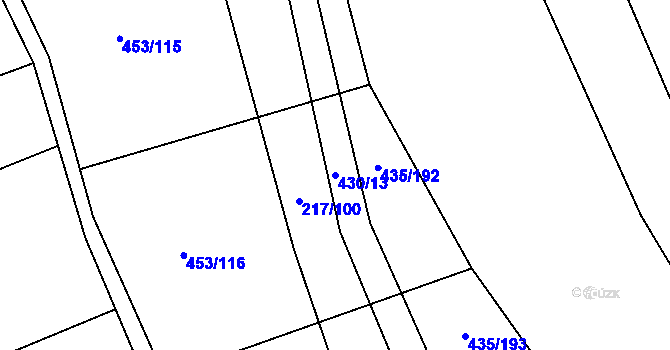 Parcela st. 430/13 v KÚ Slížany, Katastrální mapa