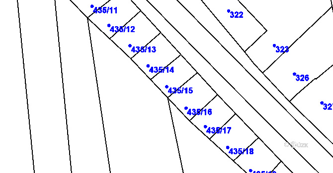 Parcela st. 435/15 v KÚ Slížany, Katastrální mapa