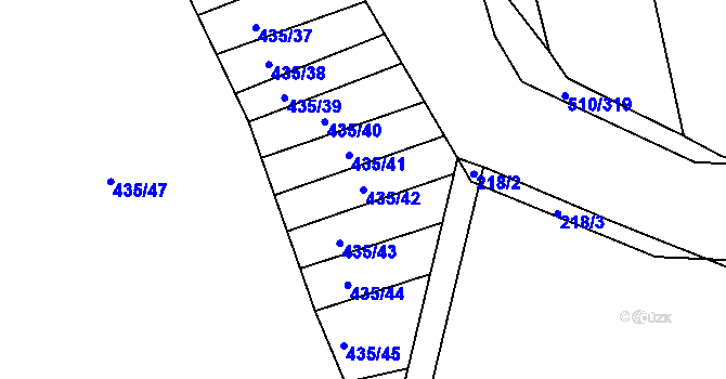 Parcela st. 435/42 v KÚ Slížany, Katastrální mapa