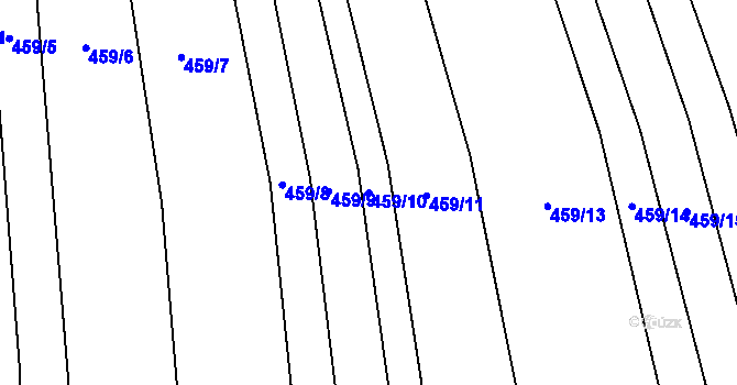 Parcela st. 459/10 v KÚ Slížany, Katastrální mapa