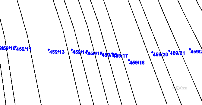Parcela st. 459/16 v KÚ Slížany, Katastrální mapa