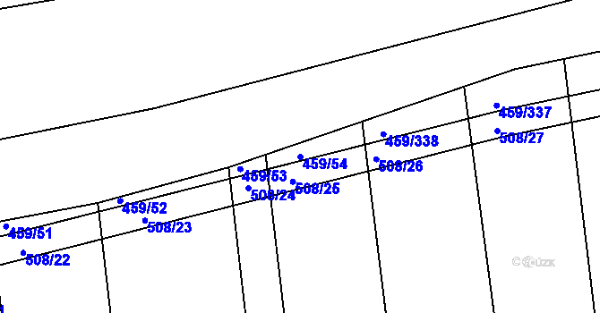 Parcela st. 459/54 v KÚ Slížany, Katastrální mapa