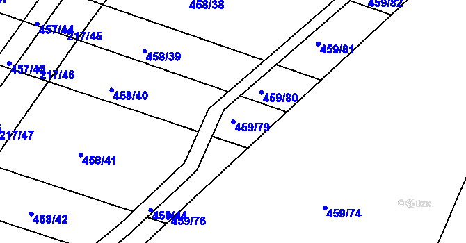 Parcela st. 459/79 v KÚ Slížany, Katastrální mapa
