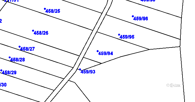 Parcela st. 459/94 v KÚ Slížany, Katastrální mapa