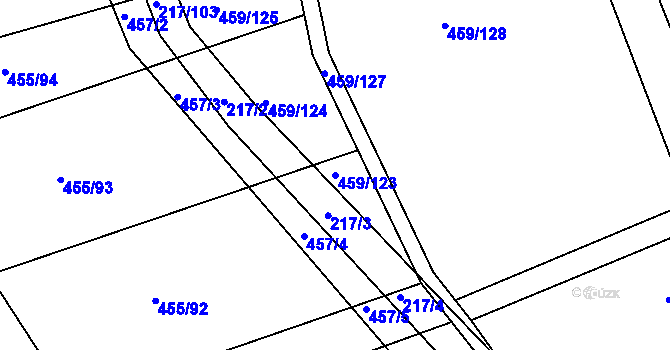 Parcela st. 459/123 v KÚ Slížany, Katastrální mapa