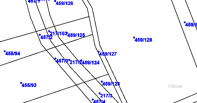 Parcela st. 459/127 v KÚ Slížany, Katastrální mapa