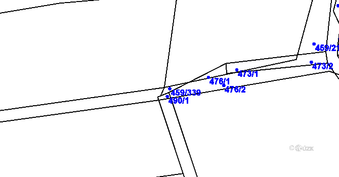 Parcela st. 459/339 v KÚ Slížany, Katastrální mapa