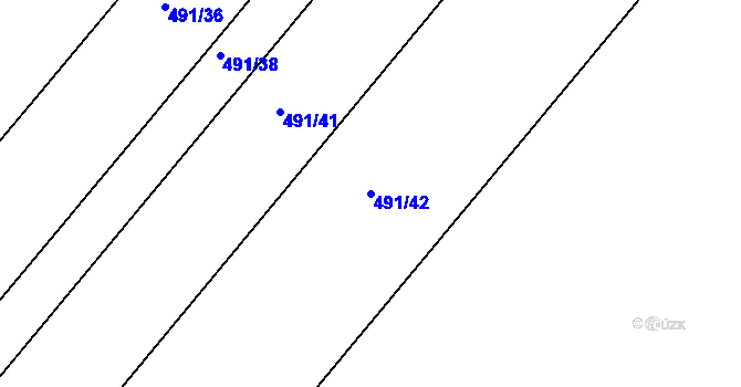 Parcela st. 491/42 v KÚ Slížany, Katastrální mapa