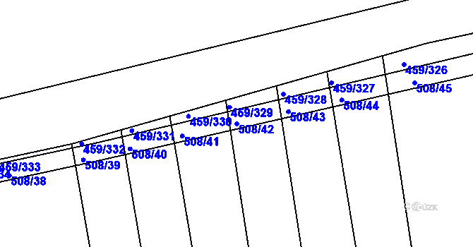 Parcela st. 508/42 v KÚ Slížany, Katastrální mapa