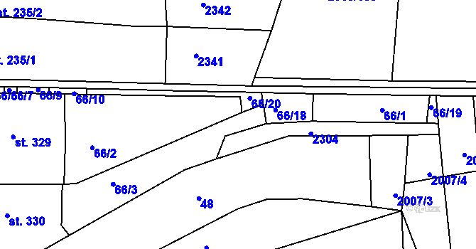 Parcela st. 66/17 v KÚ Morkůvky, Katastrální mapa