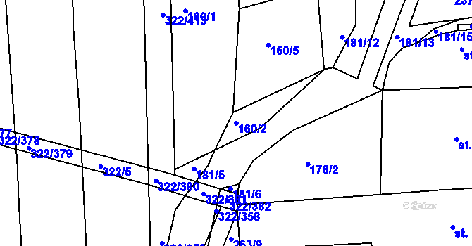 Parcela st. 160/2 v KÚ Morkůvky, Katastrální mapa