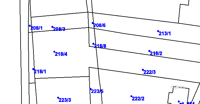 Parcela st. 216/1 v KÚ Morkůvky, Katastrální mapa