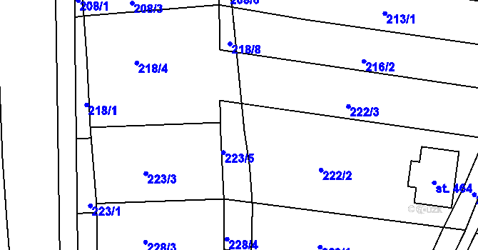 Parcela st. 218/6 v KÚ Morkůvky, Katastrální mapa