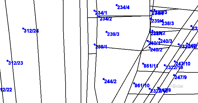 Parcela st. 239/2 v KÚ Morkůvky, Katastrální mapa