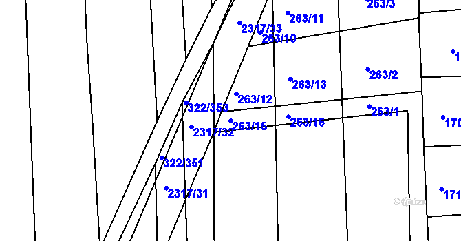 Parcela st. 263/15 v KÚ Morkůvky, Katastrální mapa