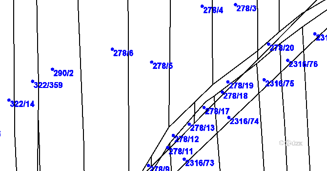 Parcela st. 278/10 v KÚ Morkůvky, Katastrální mapa