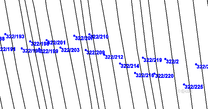 Parcela st. 322/212 v KÚ Morkůvky, Katastrální mapa