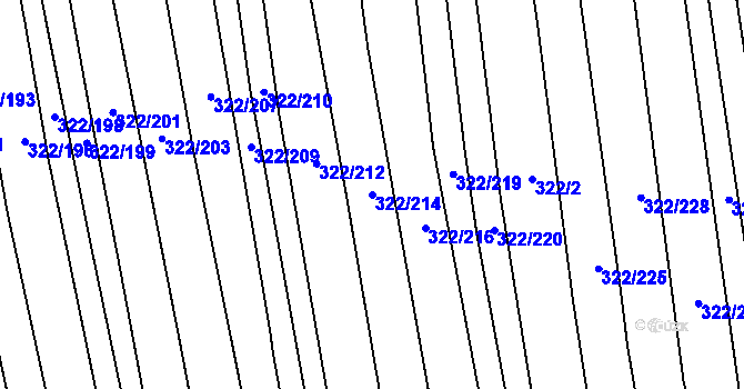 Parcela st. 322/214 v KÚ Morkůvky, Katastrální mapa
