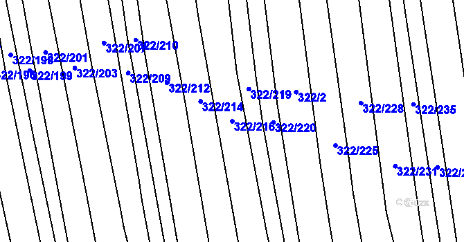 Parcela st. 322/216 v KÚ Morkůvky, Katastrální mapa