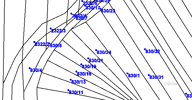 Parcela st. 830/24 v KÚ Morkůvky, Katastrální mapa