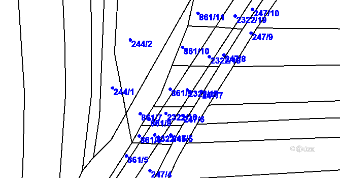 Parcela st. 861/9 v KÚ Morkůvky, Katastrální mapa