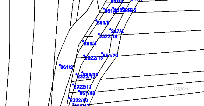 Parcela st. 861/20 v KÚ Morkůvky, Katastrální mapa