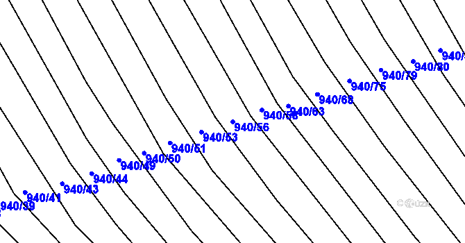 Parcela st. 940/56 v KÚ Morkůvky, Katastrální mapa